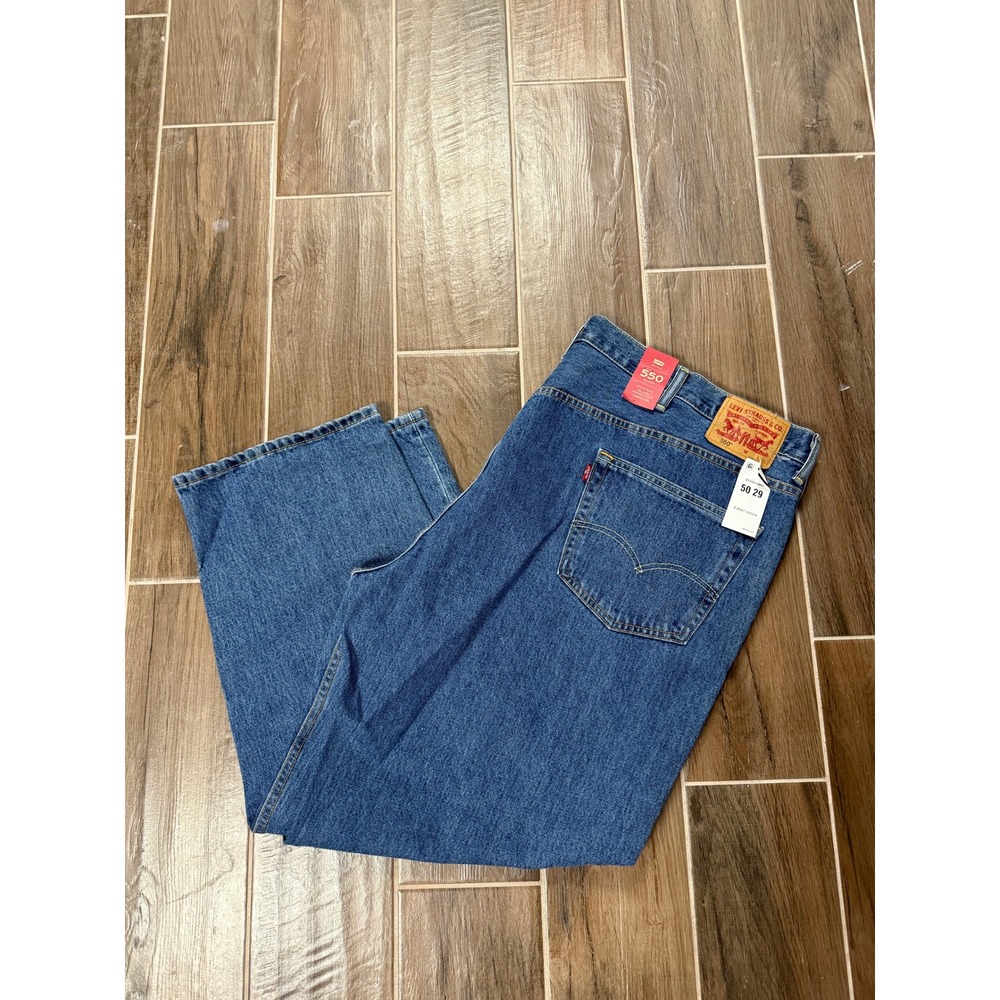 Levis 550 Relaxed Fit Mens Jeans Blue Denim 50x29 NWT